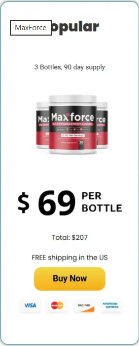 Max Force 6-bottle best value pack — 180-day supply with free shipping and biggest savings
